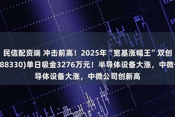 民信配资端 冲击前高！2025年“宽基涨幅王”双创龙头ETF(588330)单日吸金3276万元！半导体设备大涨，中微公司创新高
